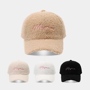 Cappello Da Baseball In Pile Teddy Ricamo Cuore Lettera Mama Per Donna Inverno Caldo Casual Cappello Sole Sherpa