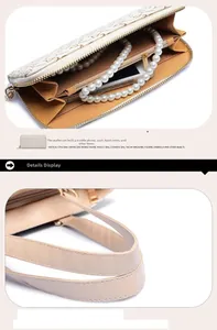 Detail view of large capacity beige geometric pattern wallet with yellow interior slots