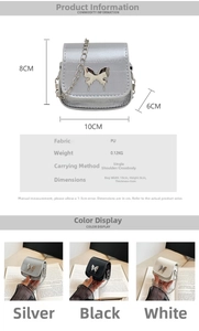 Size chart showing 10x8x6cm dimensions for the mini butterfly chain saddle bag