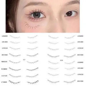 Detail view of 8 false eyelash styles for Halloween and rave makeup performances