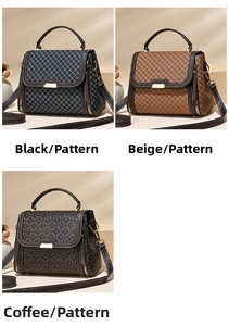 Detail showing elegant handbags in grid and hook patterns with metallic clasps