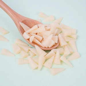 Miniature PVC dried bamboo shoot props for DIY handmade food play in creamy white