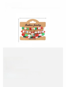 Detailed view of Christmas charm bracelet set with size measurements and product weight