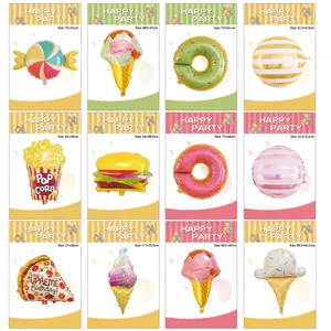 Aluminum Foil Food Balloons Donut Ice Cream Pizza Popcorn Candy Shapes Birthday Party Decorations