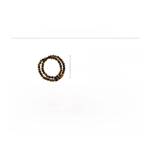 Detail view of double-layer tiger eye stone bracelet with zircon flower and dimensions