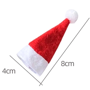 Mini non-woven red Christmas hat for candy and lollipops, size 4x8cm on white background