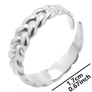 Detailed macro view showing the 1.7cm inner diameter and braided texture of the ring