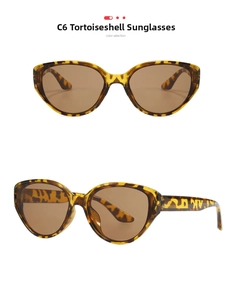 Detail view of C6 Tortoise frame sunglasses with tea lenses and sleek temples