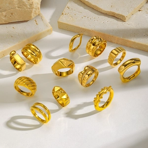 Stainless Steel Rings For Women Geometric Irregular Vintage Design Fashion Jewelry Stylish Party Accessory Gift