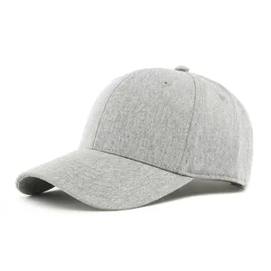 Classic light grey baseball cap with structured six-panel design and curved brim