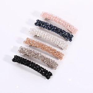 Barrette Cheveux Perles Cristal Élégante Minimaliste Brillante Rectangulaire Pince Cheveux Mode Pour Femmes Filles Accessoire