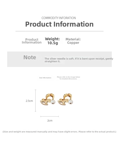 Detailed specs of rocking horse pearl earrings with gold plating and s925 silver needle