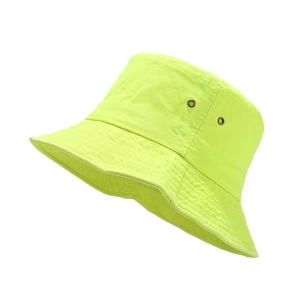 Bob en coton vert néon avec œillets respirants et bord avec surpiqûres renforcées