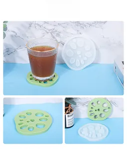 Macro view of lotus root slice silicone mold and its detailed cross-section texture