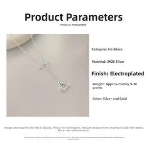Detailed specs of S925 sterling silver heart necklace with OT buckle and gold plating