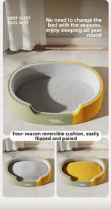 Detail showing the reversible double-sided cushion and plush faux fleece lining for pets