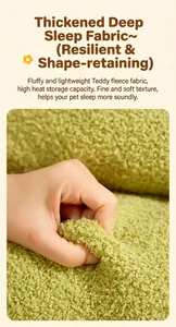 Close-up of thick green teddy velvet fabric showing high resilience and thermal warmth
