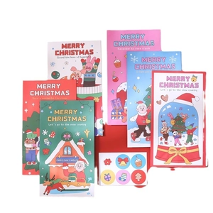 Set de cartes de vœux de Noël avec enveloppes et autocollants aux motifs festifs