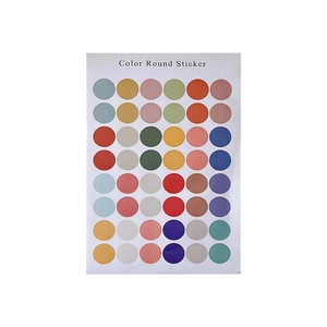 Sheet of 48 Morandi color dot stickers for journaling and decorative wall marking