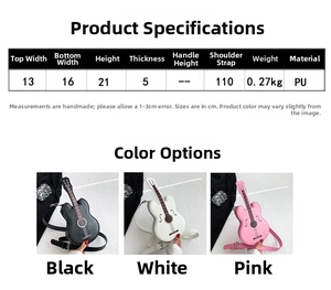 Detailed dimension chart showing sizes and weight for this stylish PU leather guitar bag