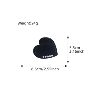 Elegant heart-shaped acetic acid hair claw with pearls and diamonds, 6.5cm size details