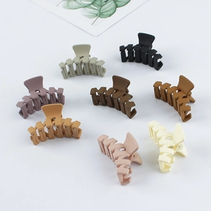 Chic matte finish hair claws in eight assorted colors for elegant hairstyling