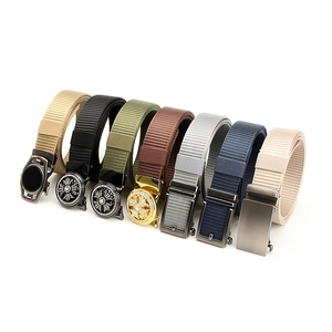 Men Canvas Belt Nylon Breathable Fabric Automatic Alloy Buckle Outdoor Casual Retro Fashion For Jeans Trousers