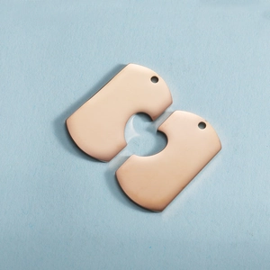 Mirror polished heart shaped stainless steel couple keychain pendants in rose gold