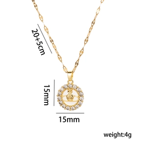 Elegant gold-plated planet orb pendant necklace with sparkling cubic zirconia on white background