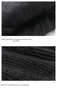 Macro detail of thick fleece lining and premium knitted fabric for winter hats