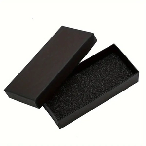 Caja de regalo negra rectangular con espuma para relojes de cuarzo y joyería masculina