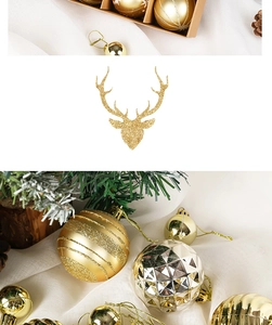Detailed view of gold and silver Christmas ornaments with glitter and electroplated finish