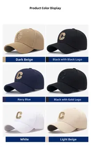 Six color options for baseball cap featuring vintage C letter towel embroidery detail