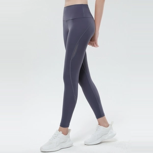 Pantaloni da Yoga Donna Vita Alta Controllo Addominale Inserto in Mesh Leggings Sportivi Push Up Fitness Pantaloni da Corsa Elasticizzati