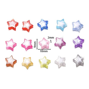 Colorful acrylic star beads in 10mm size for DIY phone chains and jewelry making