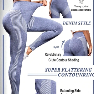 Hoch taillierte graue Yoga-Leggings mit Bauchkontrolle und Po-Lifting-Effekt