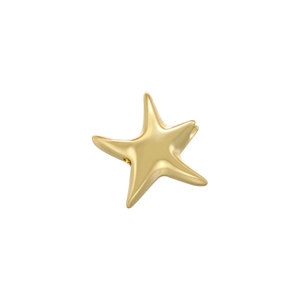 Vue détaillée d'un pendentif étoile de mer en métal doré avec finition polie au design océan