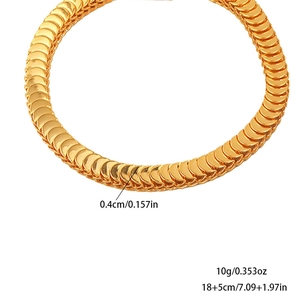 Elegante bracciale a catena a scaglie di pesce in oro 18 carati con dimensioni regolabili