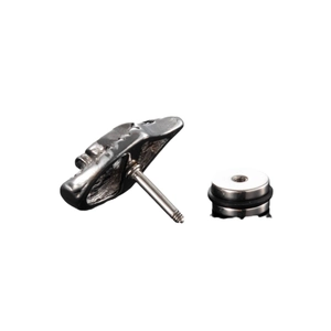 Unisex gothic skull stud earring in cast stainless steel with screw back and vintage finish