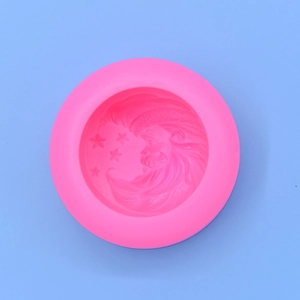 Pink Santa Claus relief silicone mold for DIY cake baking and handmade soap crafts