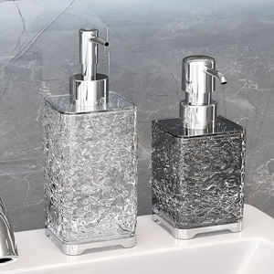 Luxury Ripple Texture Refillable Soap Lotion Dispenser Bottle Press Pump Liquid Container For Bathroom Kitchen Sink