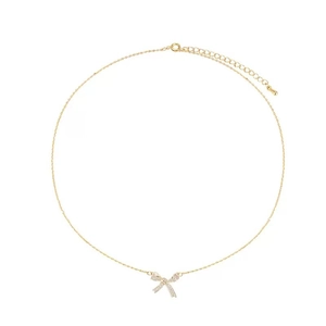 Elegant gold pearl necklace with butterfly pendant and sparkling rhinestones for women