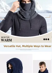 Three-in-one winter balaclava hood with integrated fleece mask and neck warmer design
