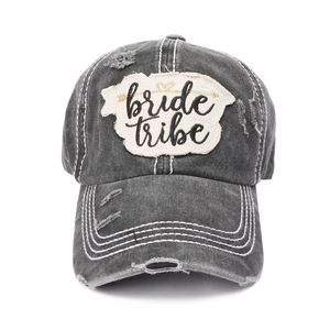 Bride Tribe Embroidered Patch Baseball Cap Washed Cotton Distressed Vintage Style Sun Hat Women Bachelorette Party