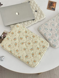 Quilted Laptop Sleeve Case Embroidery Rabbit Bow Flower Shockproof Soft Tablet Protective Pouch Korean Style Cute