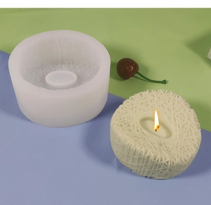 Detailed view of translucent silicone mold showing intricate woven texture for ice cream bars