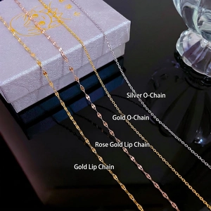 Various 304 stainless steel necklace chains in silver, gold and rose gold finishes