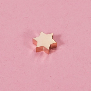 Polierte Edelstahl Davidstern Perle in Roségold für DIY-Schmuckherstellung