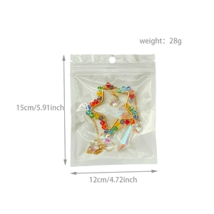 Star-shaped crystal suncatcher with colorful beads, size 12x15cm, weighing 28g