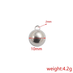 Ciondolo a sfera in acciaio inossidabile argento lucido 10mm per creazione gioielli